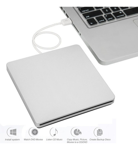 Grabador Reproductor Dvd Y Cd Externo Usb 3.0 Ultra Delgado