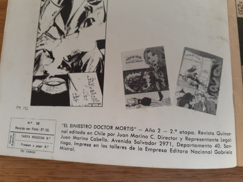 Cómic Dr Mortis Segunda Etapa Número 20 Especial (Usado)