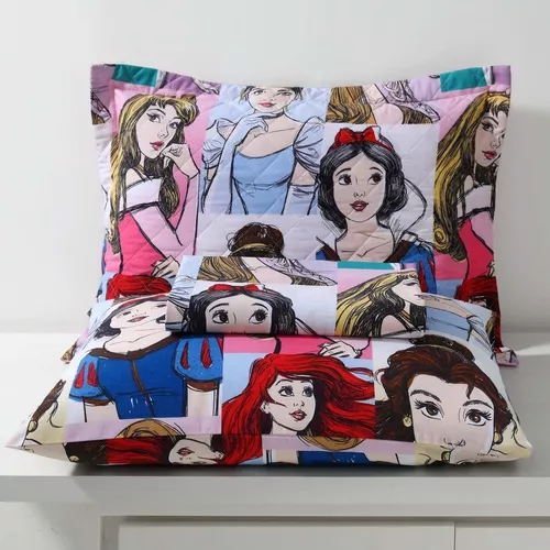 Jogo de cama estampado princesa disney, tecidos para casa, fofo