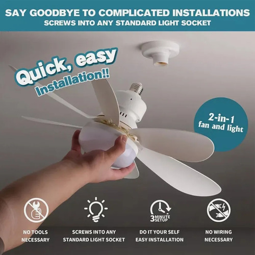 Ventilador De Techo Led Luz Inteligente Mudo Abanico Techo