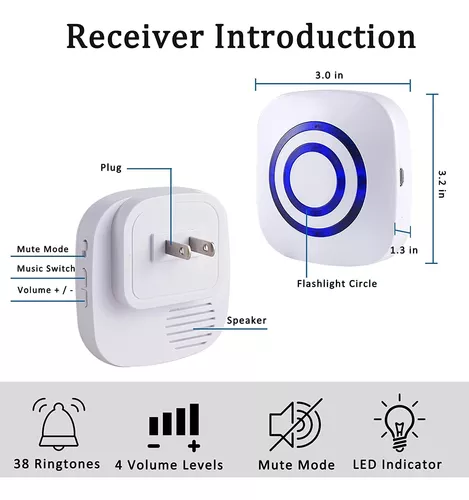 Alarma con sensor de movimiento, alarma inalámbrica de entrada de largo  alcance, sistema de seguridad para el hogar interior, timbres eléctricos, 4