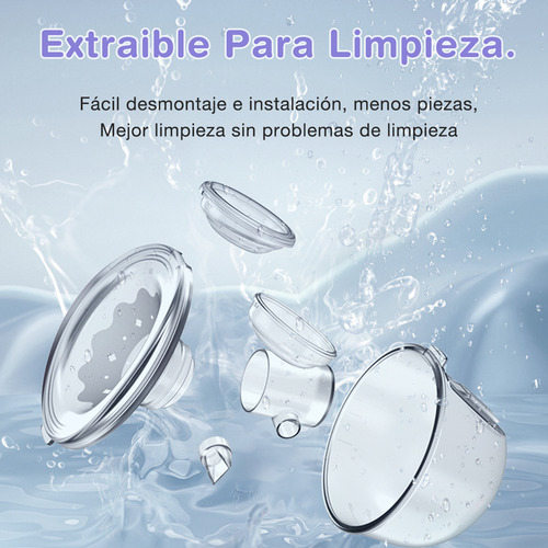 Extractor de Leche Eléctrico Portátil Dr.Isla Manos Libres 4 Modos 12 Niveles Luz Nocturna Silicona Alimentaria Color Purpura