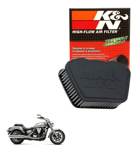 Filtro Ar De K&n Ya-1307 Yamaha Xvs 950 Midnight Star 2014