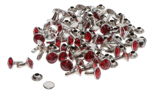50pcs Botón A Remaches De Tuerca De Manualidades Rojo