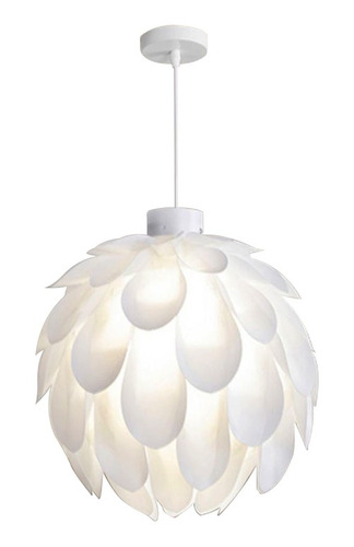 Lampara Colgante 3 Modos De Luz Flor Blanca Estilo Nordico Color Blanco