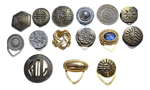Pasapañuelo Con Resorte. Super Cómodo, Práctico Y Elegante Escudo. Bronce Viejo