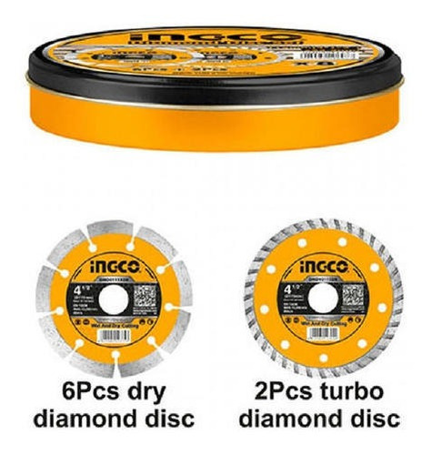 Disco Diamantado 8pcs 115mm 4 1/2  Ingco