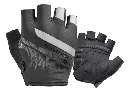 Guantes Bicicleta Rockbros Reflectantes Dedo Corto Ruta Mtb