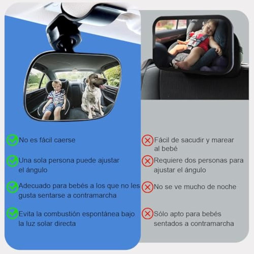 Espejo Retrovisor De Bebé Para Auto Espejo Observación 360°