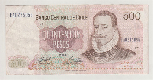 Billete Chile 500 Pesos 1994 Usado (c85)