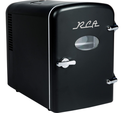 Rca. Mini Refrigerador Retro Para 6 Latas Negro