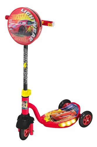 Apache Scooter 3 Ruedas Bolsa Y Luces Cars Disney 4 Rojo