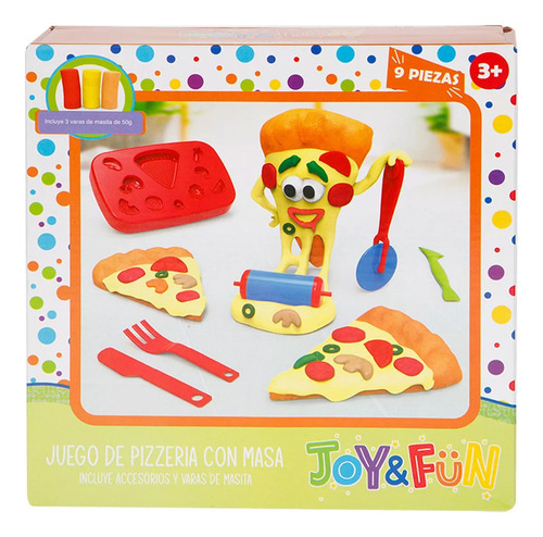 Set De Masa Joy & Fun Pizza Plastilina Rojo