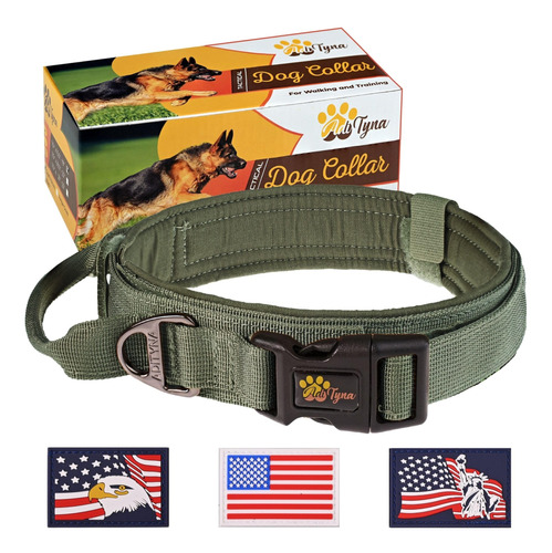 Collar De Perro Tactico Militar K9  Ajustable Con Asa  Par