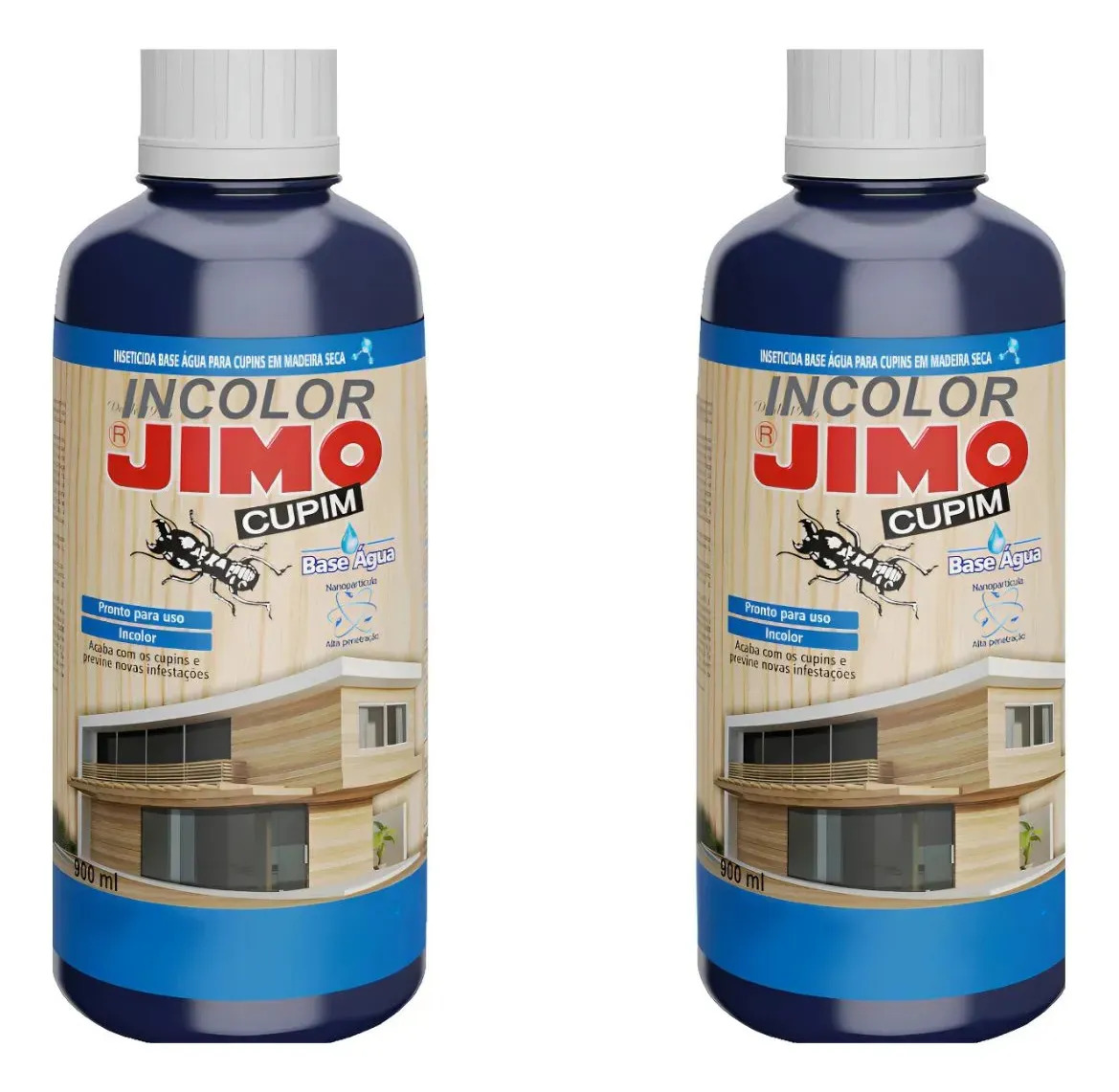 2 Mata Cupim Incolor Base Água Sem Cheiro Jimo 900ml