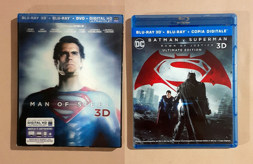 Hombre De Acero + Batman V Superman Blu-ray 3d + 2d Original