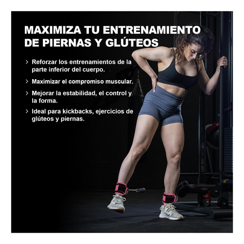 Tobillera Fitness Gym, Reforzada Doble Anilla En D, Correas