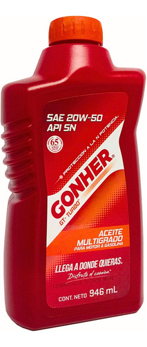 Aceite Motor 20w50 Gt Turbo 946ml Gonher