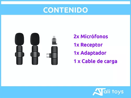 Micrófono Inalámbrico Corbatero Celular iPhone Android Usb C Color Negro