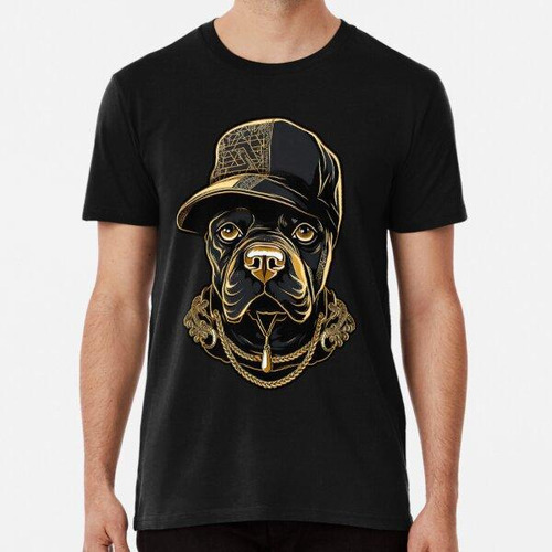 Remera Bulldog Gángster Con Cadenas De Bling Sombrero Ilustr