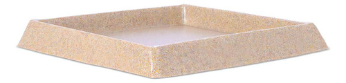 Kit Vaso E Prato Quadrado Apolo Bege 45cm Terrano