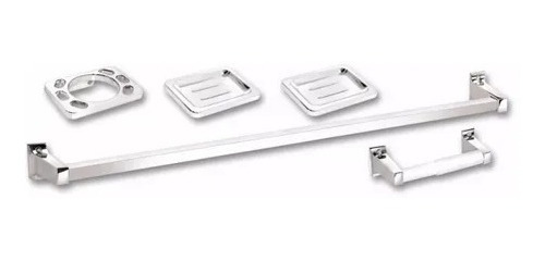 Accesorios Para Baño 5 Pzas Plastico Cromado Belt-g Gri-0046