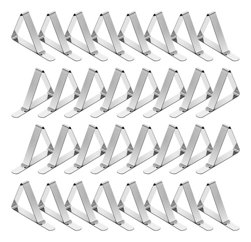 Paquete De 32 Clips De Mantel De Acero Inoxidable Para Mesa,