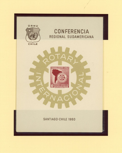 Block Souvenir De Chile Nº 10. Conferencia Sud. Rotary Inte.