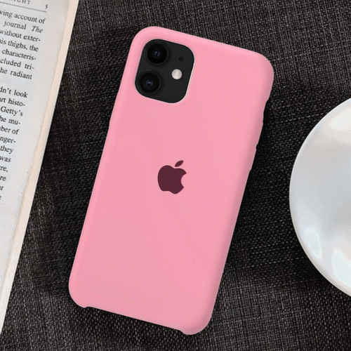 Funda de silicona para iPhone 11, 12, 13 Max, color rosa pálido, iPhone 11
