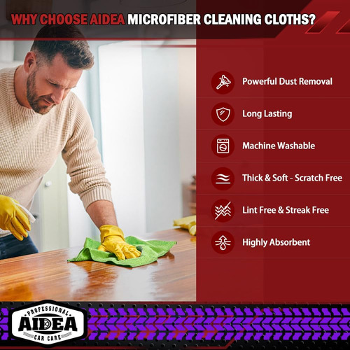 Pano De Limpieza Aidea, Paquete De 24, Microfibra Multiusos