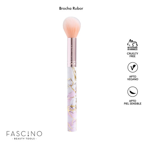Set 6 Brochas Y Pinceles De Maquillaje Marble Fascino