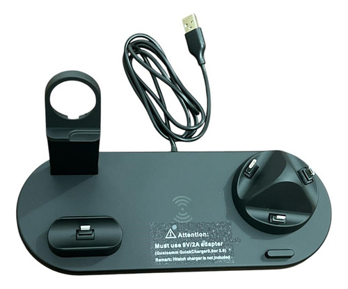 Estacion De Carga Zurich 3 En 1 Tipo C Micro Usb iPhone Color Negro