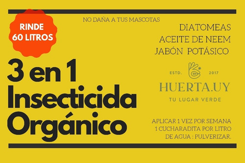 Imagen 3 de 7 de Insecticida Orgánico 3 En 1 Neem + Diatomeas +jabón Potásico