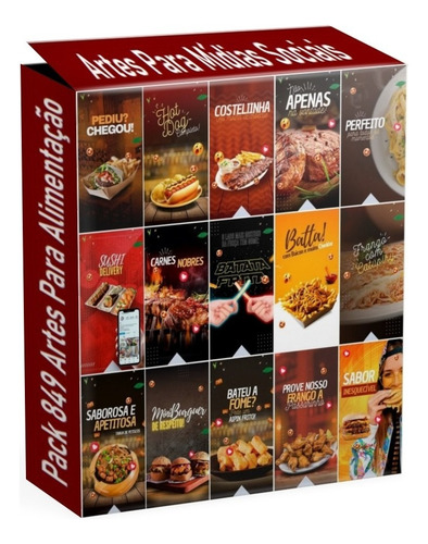 Pack 849 Artes Para Alimentação Editáveis Psd