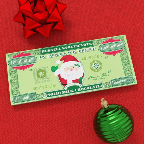 Barra De Chocolate Billete De $1 Billón Usd Santa Claus 57g