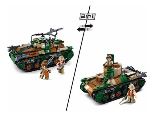 Sluban Army Tanque Segunda Guerra Mundial Wwii M38-b1107 Cantidad De Piezas 563