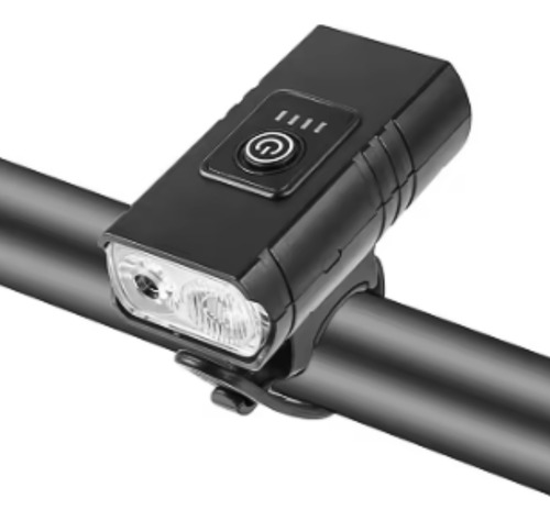 Luz Recargable Para Bicicleta 2 Led Gran Autonomía Usbc Negro