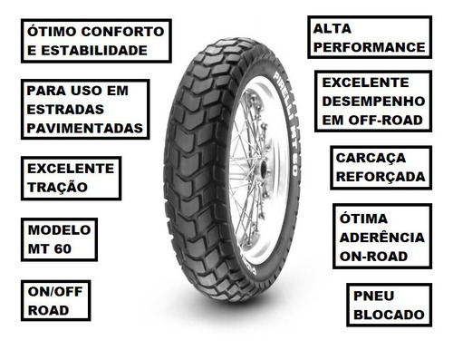 Pneu Pirelli Traseiro 110/90-17 Mt60 Honda Nxr 160 Bros