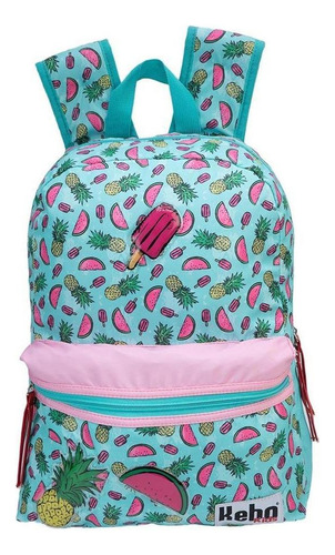 Mochila Kebo Kids Bk01 Menta Para Niña - Size Unitalla Color Azul Menta