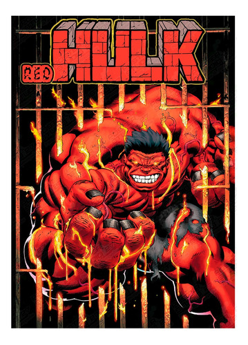 Póster Decorativo Arte Avengers The Red Hulk