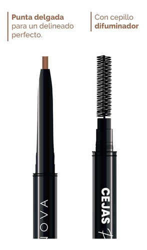 Delineador De Cejas Perfectas Retráctil Con Cepillo Castaño