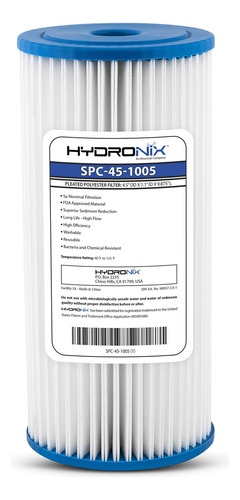 Hydronix - Hydronix-spc-45-1005 Spc-45-1005 Filtro Plisado D