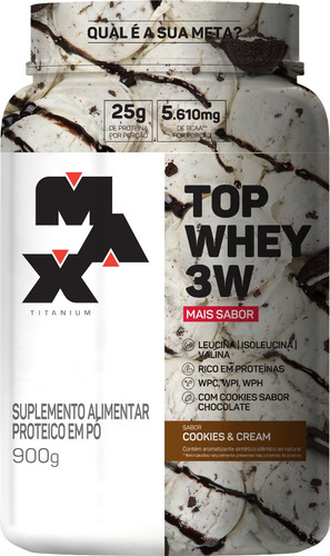 Top Whey 3w - 900g - Max Titanium - Todos Sabores