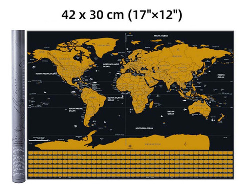 Póster Scratch World Map Map Scratch Map Scratc