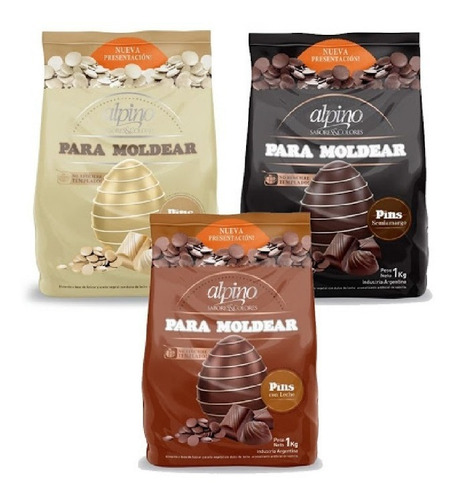 Imagen 2 de 2 de Chocolate Para Moldear Alpino Lodiser Pins 1kg | Semi Amargo