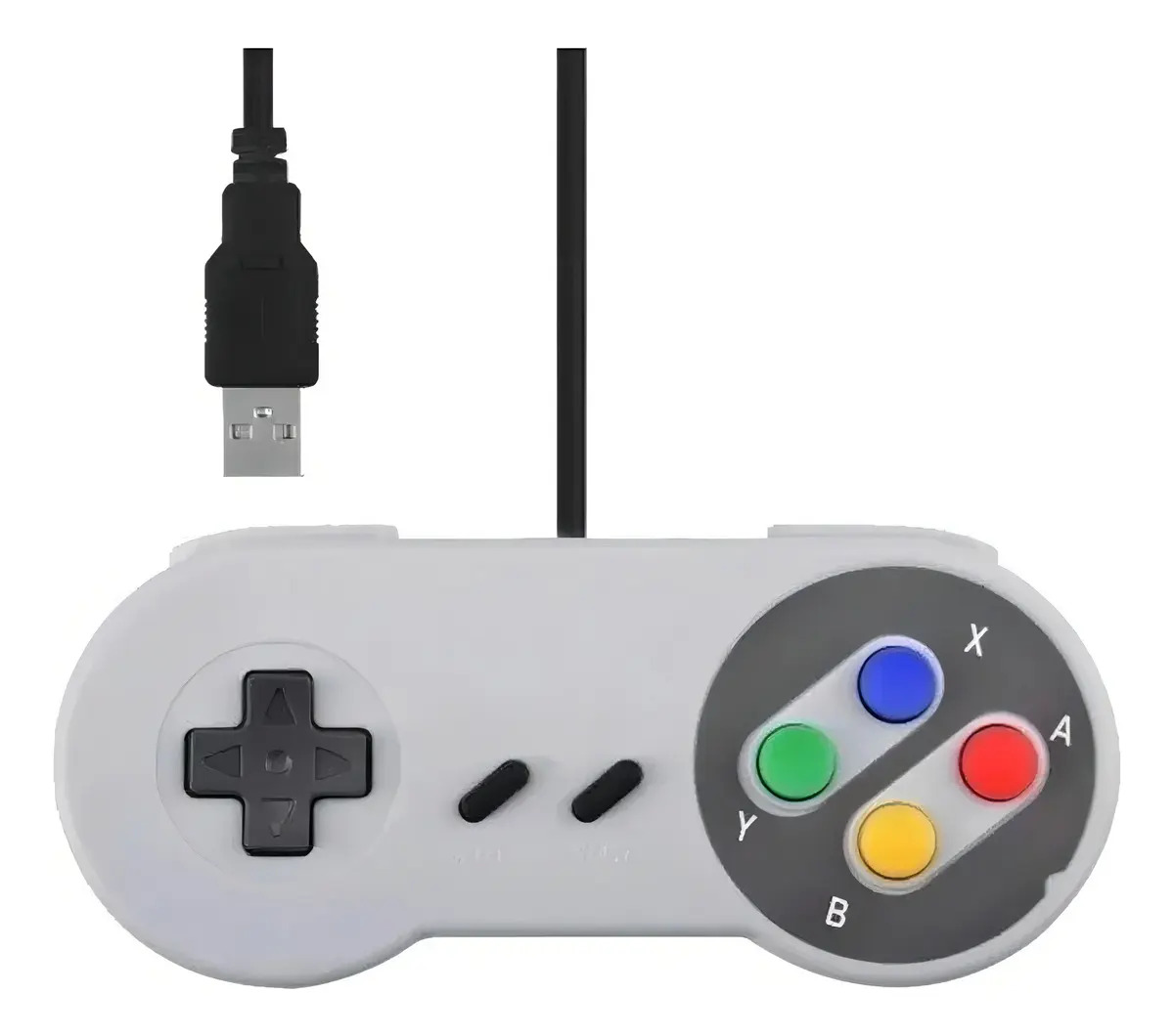 Controle Nintendo Snes Usb Para Pc Windows Mac Linux Cor Cinza