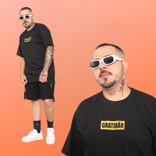 Camiseta Masculina Frase Evangélica Streetwear Oversized