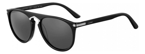 Cartier Ct0013sa 001 Aviator Black Silver Gray