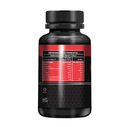 Pre Entreno Hq Nutrition Fat Burner Quema Grasa 60 Caps Sin Sabor