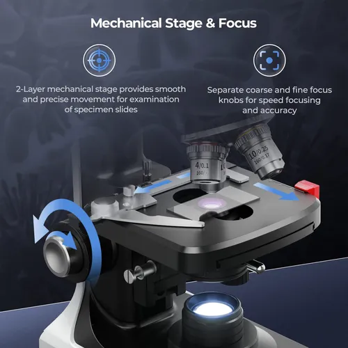 Monitor Inteligente 24 Mp Microscopio Trinocular 40x-2500x